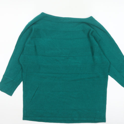 New York & Company Women Green S 3/4 Sleeve Knit Pullover Jumper