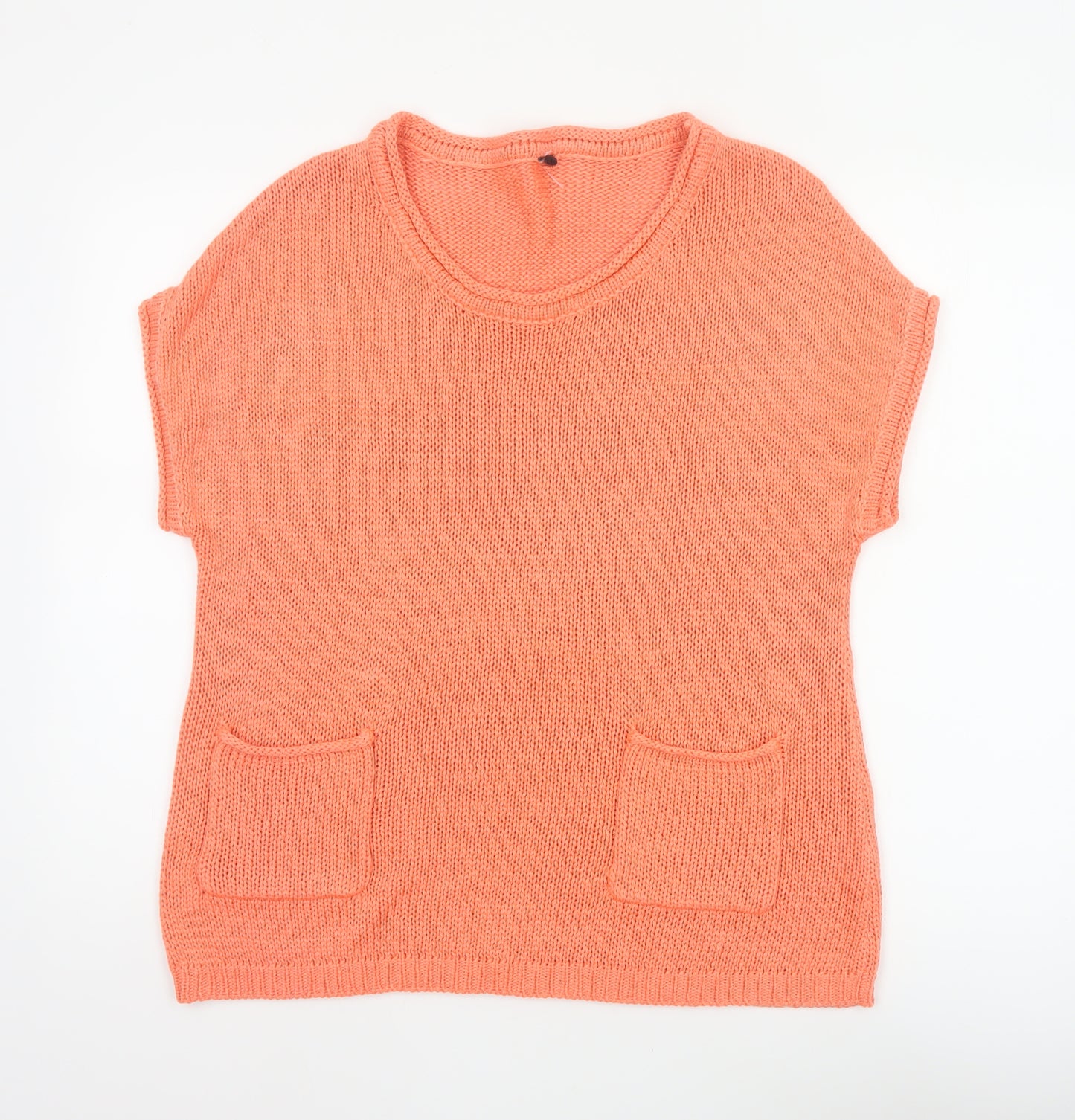 Intuition Women Orange Size 16 Knit Tunic Jumper Pockets