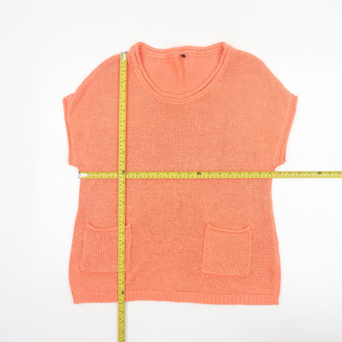 Intuition Women Orange Size 16 Knit Tunic Jumper Pockets