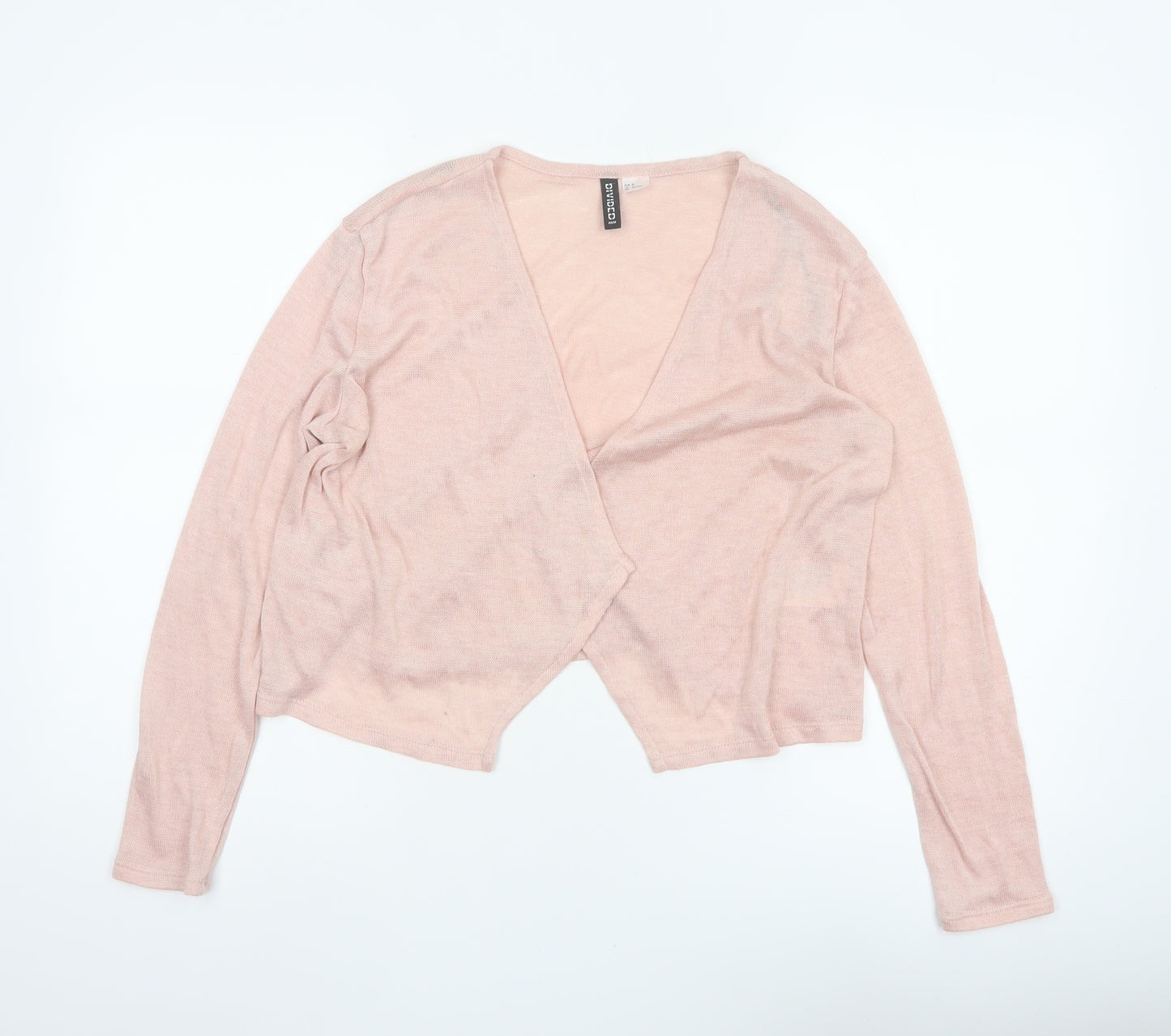 H&M Divided Women's Pink M Open Front V-Neck Lightweight Cardigan