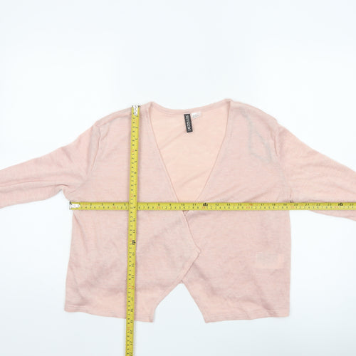 H&M Divided Women's Pink M Open Front V-Neck Lightweight Cardigan
