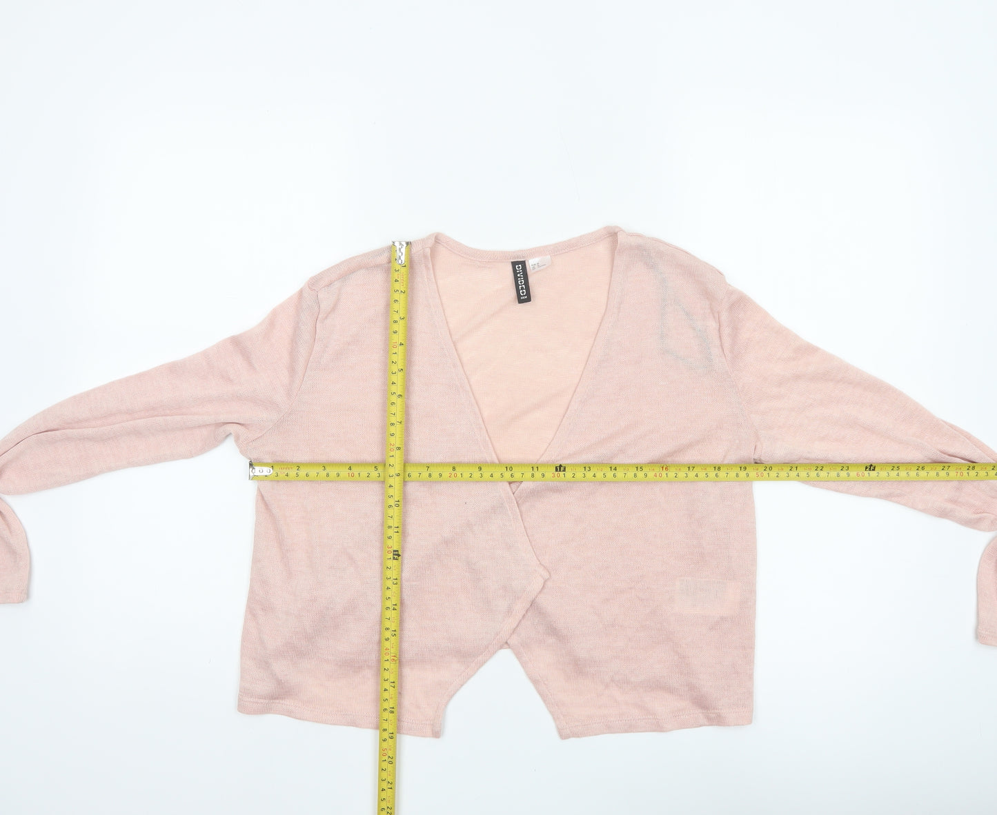 H&M Divided Women's Pink M Open Front V-Neck Lightweight Cardigan