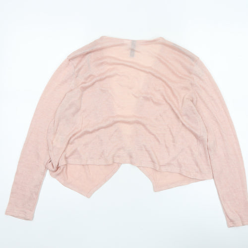 H&M Divided Women's Pink M Open Front V-Neck Lightweight Cardigan