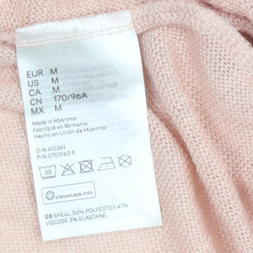 H&M Divided Women's Pink M Open Front V-Neck Lightweight Cardigan