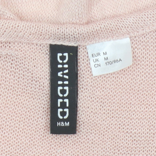 H&M Divided Women's Pink M Open Front V-Neck Lightweight Cardigan