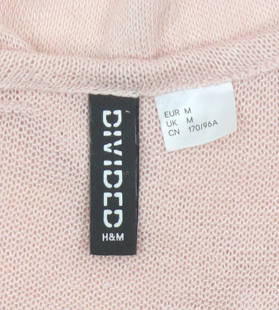 H&M Divided Women's Pink M Open Front V-Neck Lightweight Cardigan