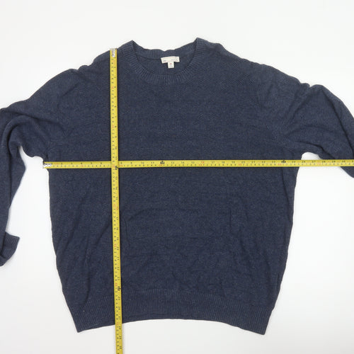 Gap Men’s Blue Linen Cotton Crew Neck Pullover Jumper 2XL