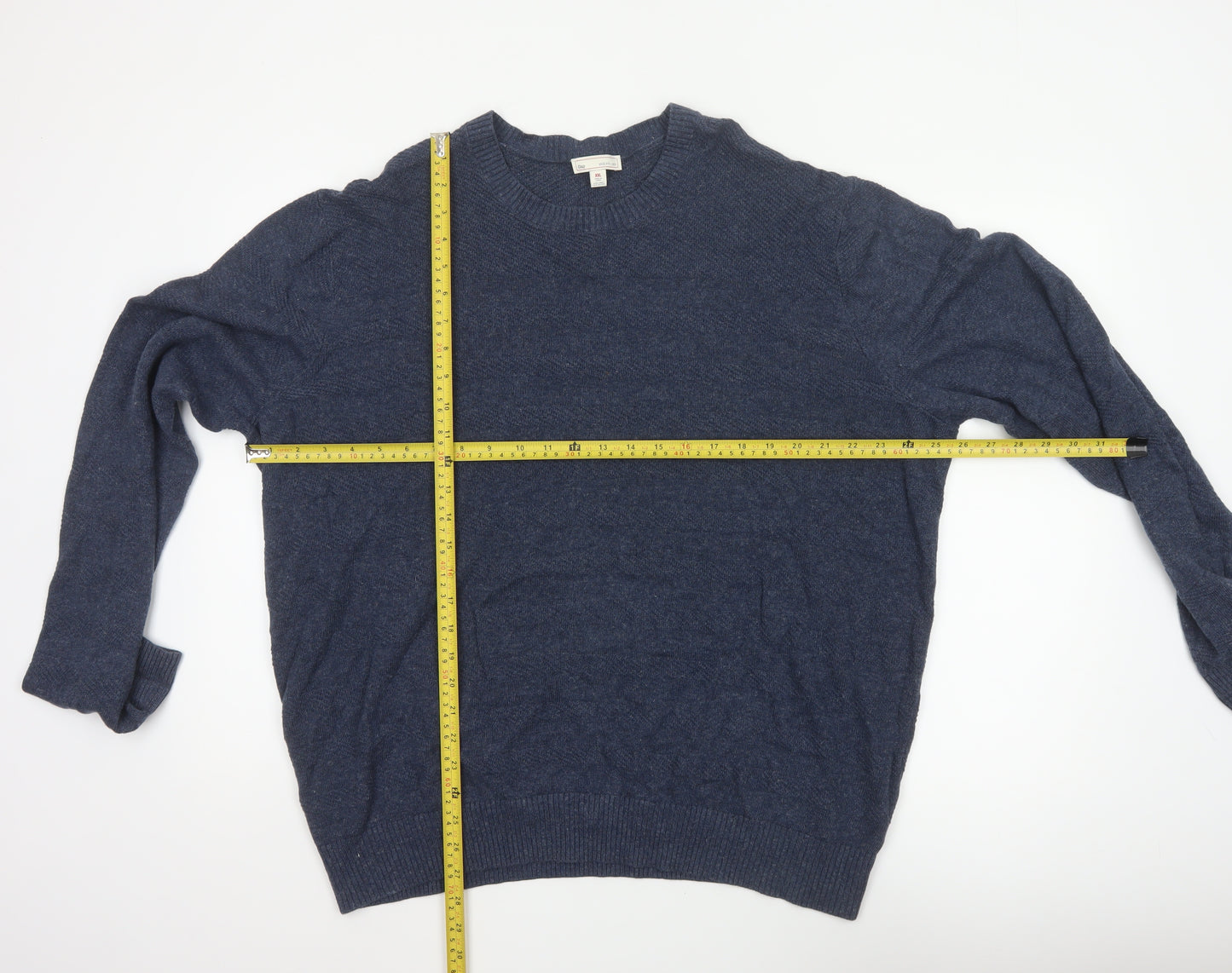 Gap Men’s Blue Linen Cotton Crew Neck Pullover Jumper 2XL