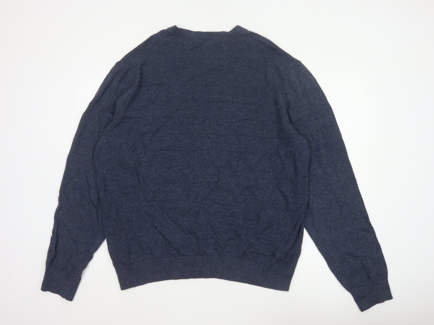 Gap Men’s Blue Linen Cotton Crew Neck Pullover Jumper 2XL