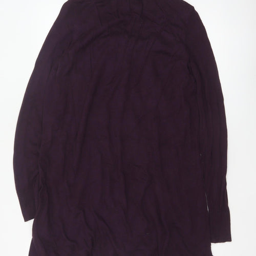 Jigsaw Women’s Purple Wool Blend Longline Button Cardigan Size M