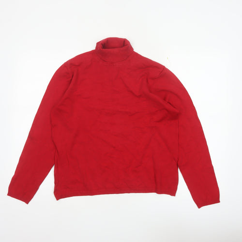 Susan Bristol Women’s Red Silk Roll Neck Pullover Jumper L