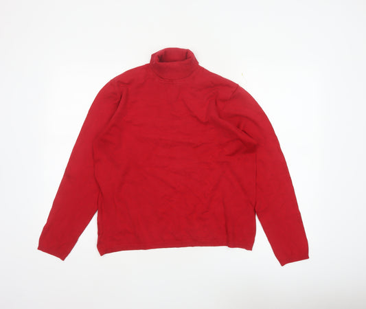 Susan Bristol Women’s Red Silk Roll Neck Pullover Jumper L