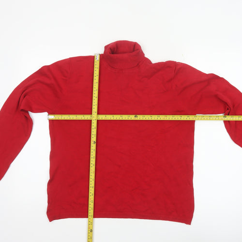 Susan Bristol Women’s Red Silk Roll Neck Pullover Jumper L