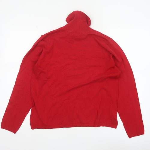 Susan Bristol Women’s Red Silk Roll Neck Pullover Jumper L