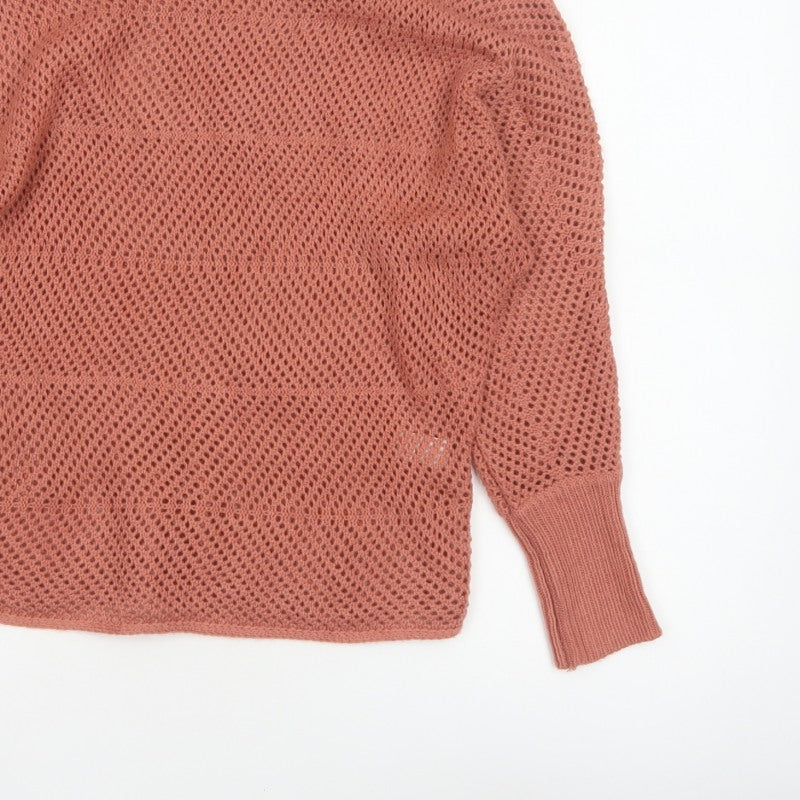 Additional view of Sweet & Sinful Women’s Pink L Open-Knit Dolman Sleeve jumper