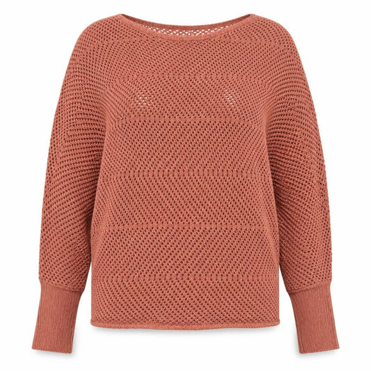 Sweet & Sinful Women’s Pink L Open-Knit Dolman Sleeve Pullover Jumper