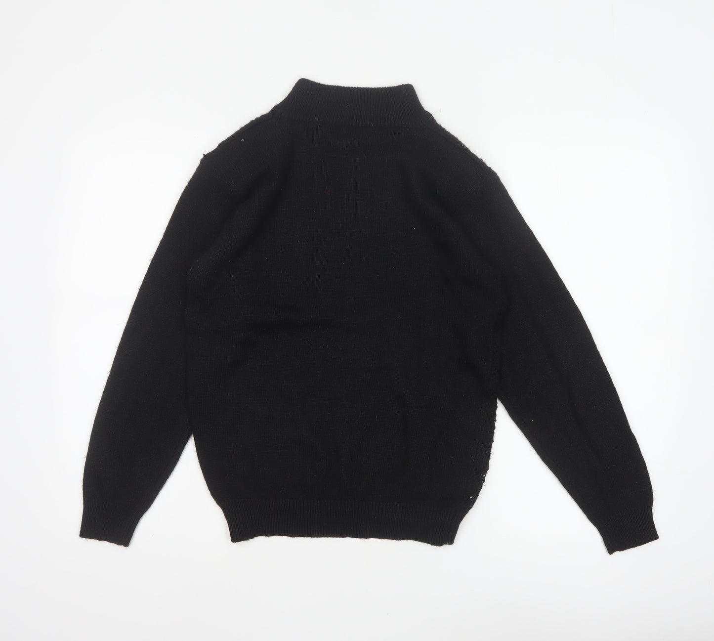 Alfred Dunner Women’s Black S Sequin Mock Neck Knit Pullover Jumper