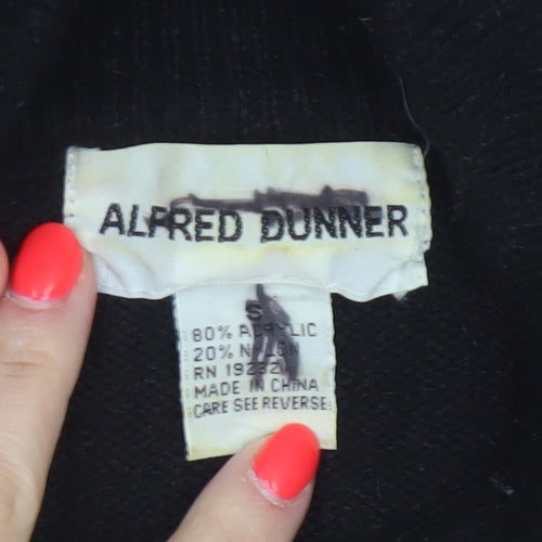 Alfred Dunner Women’s Black S Sequin Mock Neck Knit Pullover Jumper