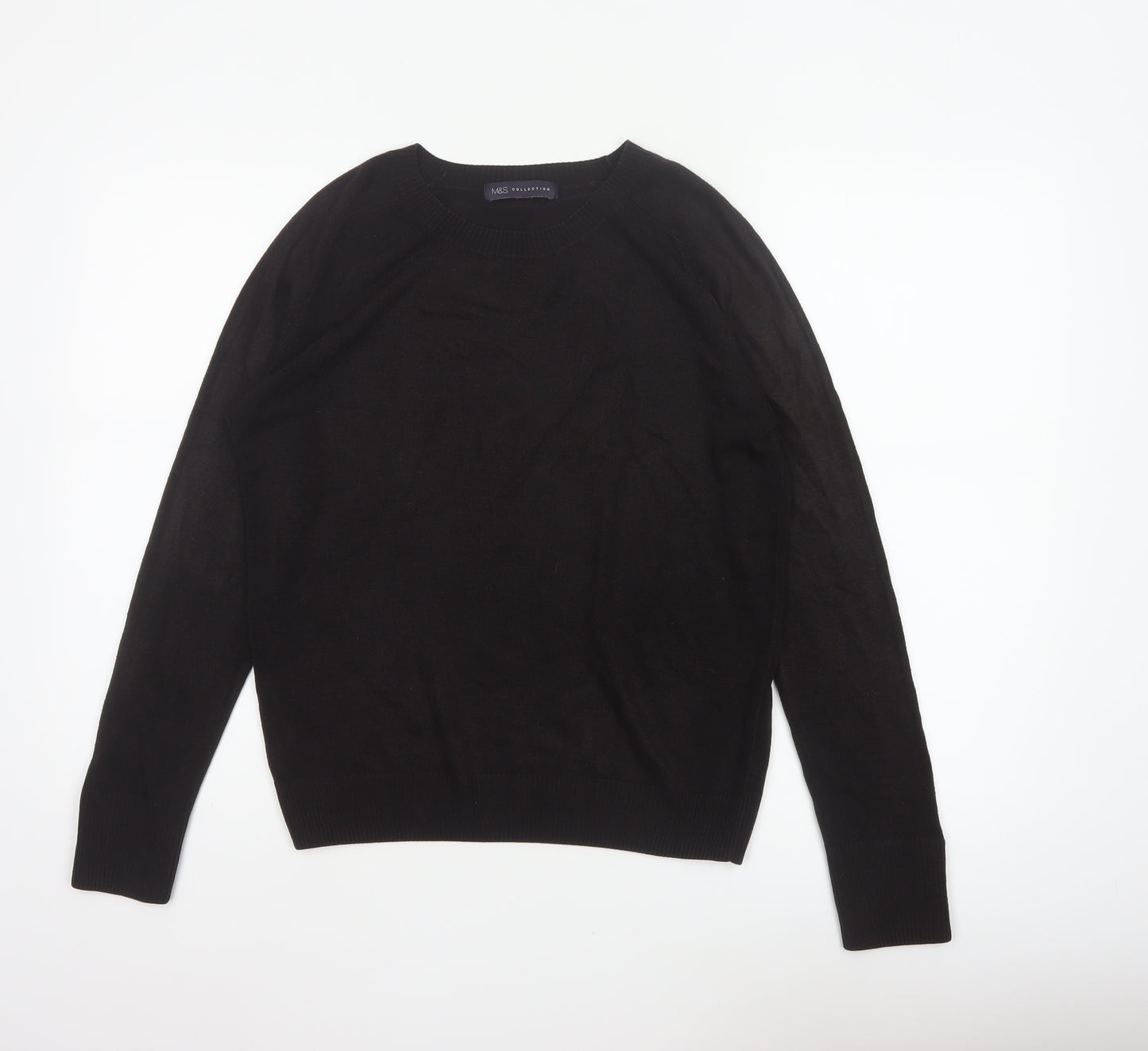 Marks and Spencer Women’s Black Size 10 Crew Neck Raglan Jumper