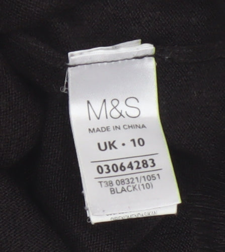 Marks and Spencer Women’s Black Size 10 Crew Neck Raglan Jumper