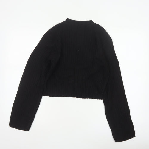 H&M Divided Women’s Black XS Ribbed Knit Cropped Pullover Jumper