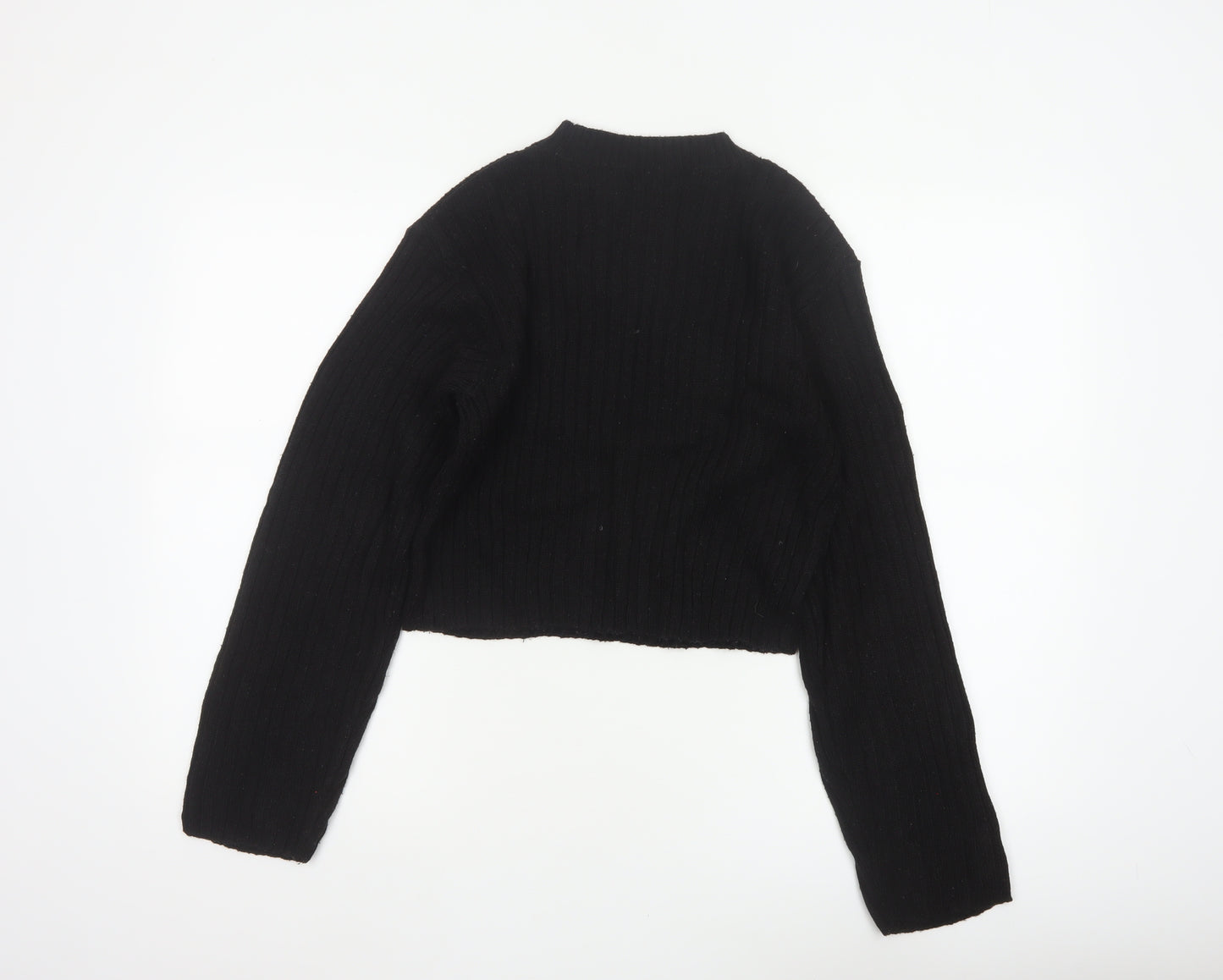 H&M Divided Women’s Black XS Ribbed Knit Cropped Pullover Jumper
