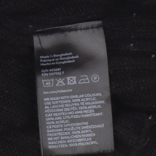H&M Divided Women’s Black XS Ribbed Knit Cropped Pullover Jumper