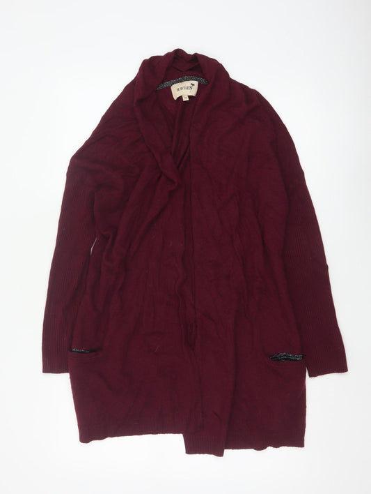 Havren Women’s Red Size 12 Open Knit Alpaca Wool Cardigan