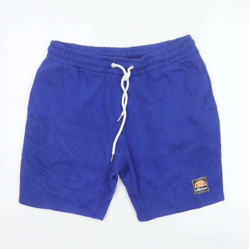 Ellesse Men's Blue L Sweat Shorts Drawstring Logo Casual