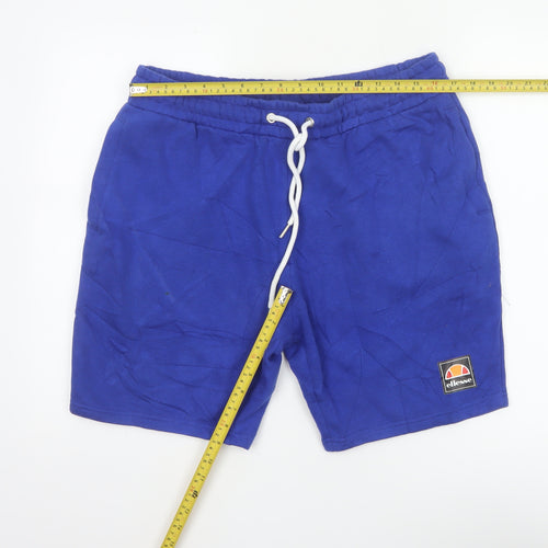 Ellesse Men's Blue L Sweat Shorts Drawstring Logo Casual