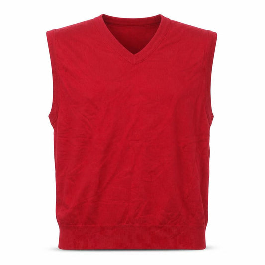 Cypress Links Men's Red Small Cotton V-Neck Knit Sweater Vest Classic