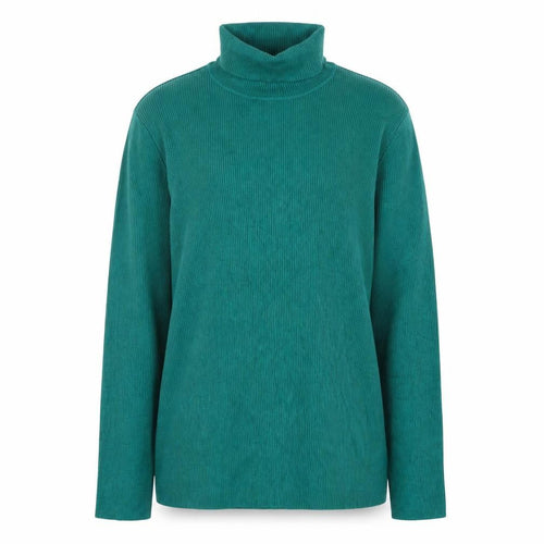 Coldwater Creek Women’s Green UK 14 Ribbed Roll Neck Pullover Jumper