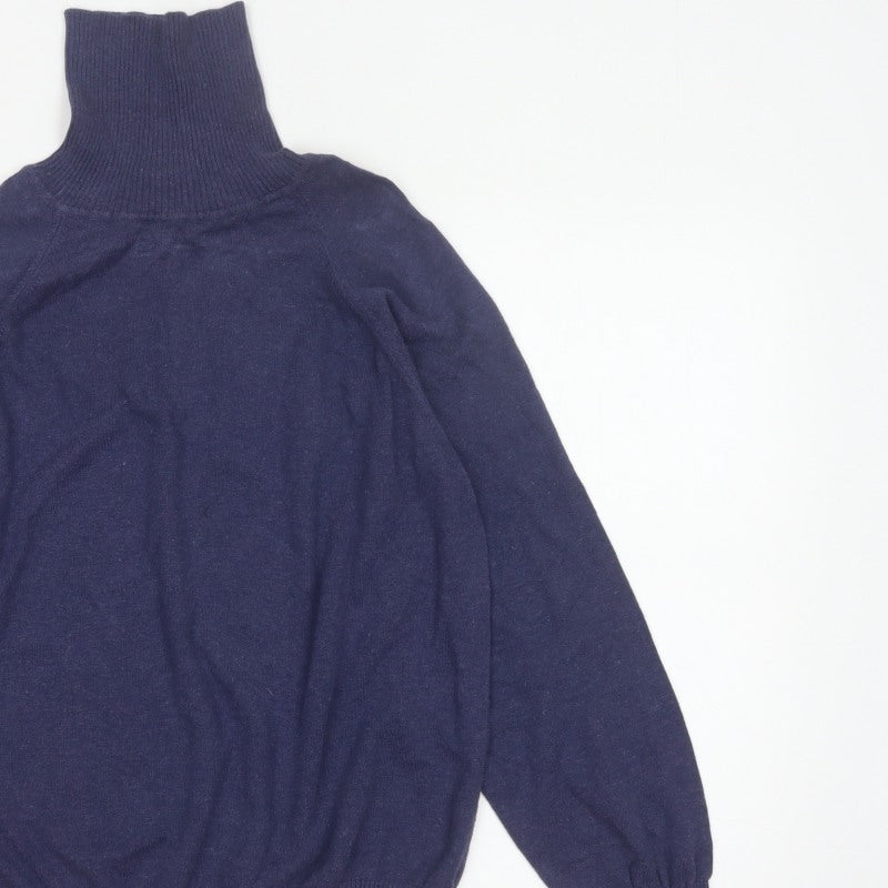 Talbots Women’s Blue Roll Neck Raglan Knit Jumper UK 16