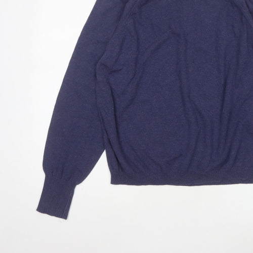 Talbots Women’s Blue Roll Neck Raglan Knit Jumper UK 16