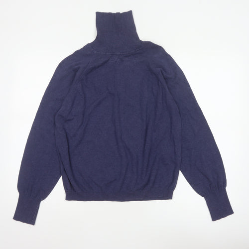 Talbots Women’s Blue Roll Neck Raglan Knit Jumper UK 16