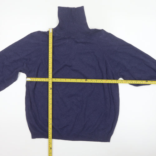 Talbots Women’s Blue Roll Neck Raglan Knit Jumper UK 16