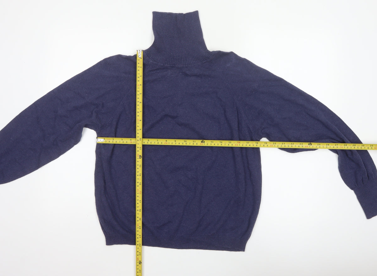 Talbots Women’s Blue Roll Neck Raglan Knit Jumper UK 16