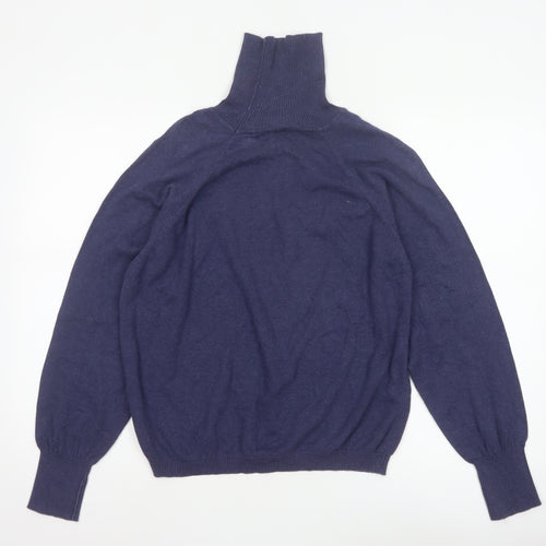 Talbots Women’s Blue Roll Neck Raglan Knit Jumper UK 16