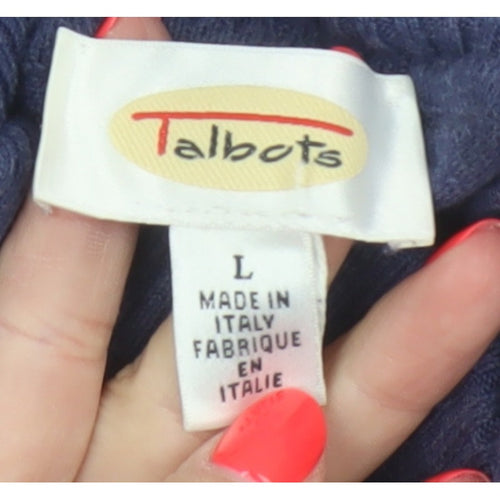 Talbots Women’s Blue Roll Neck Raglan Knit Jumper UK 16