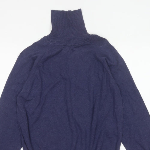 Talbots Women’s Blue Roll Neck Raglan Knit Jumper UK 16