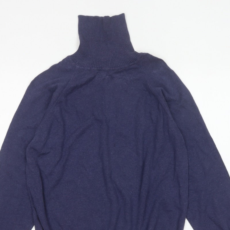Talbots Women’s Blue Roll Neck Raglan Knit Jumper UK 16