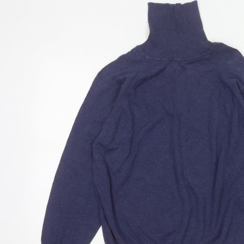 Talbots Women’s Blue Roll Neck Raglan Knit Jumper UK 16
