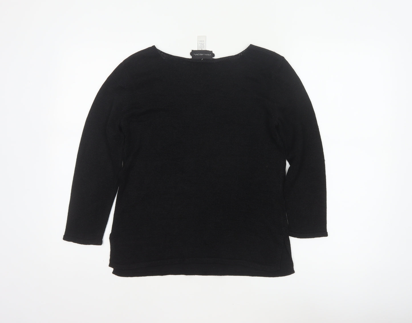 Sarah Arizona Women’s Black Size S V-Neck Knit Tunic Jumper Pockets