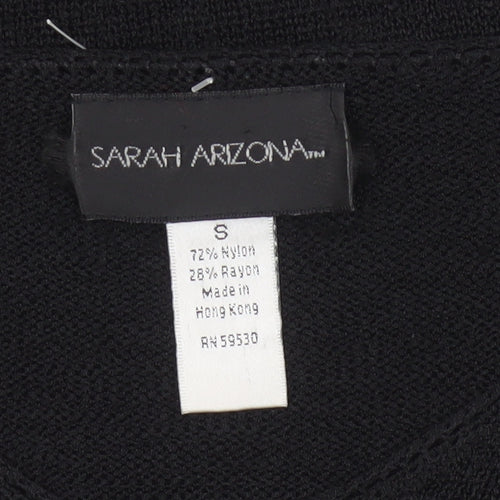 Sarah Arizona Women’s Black Size S V-Neck Knit Tunic Jumper Pockets