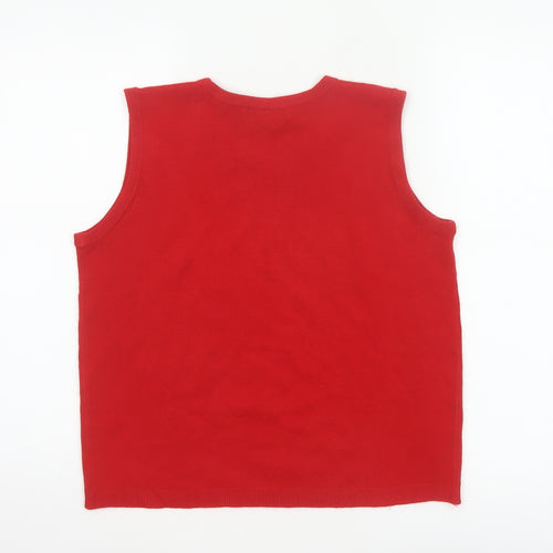 Metropolitan Women Red M Basic Knit Sleeveless Tank Top