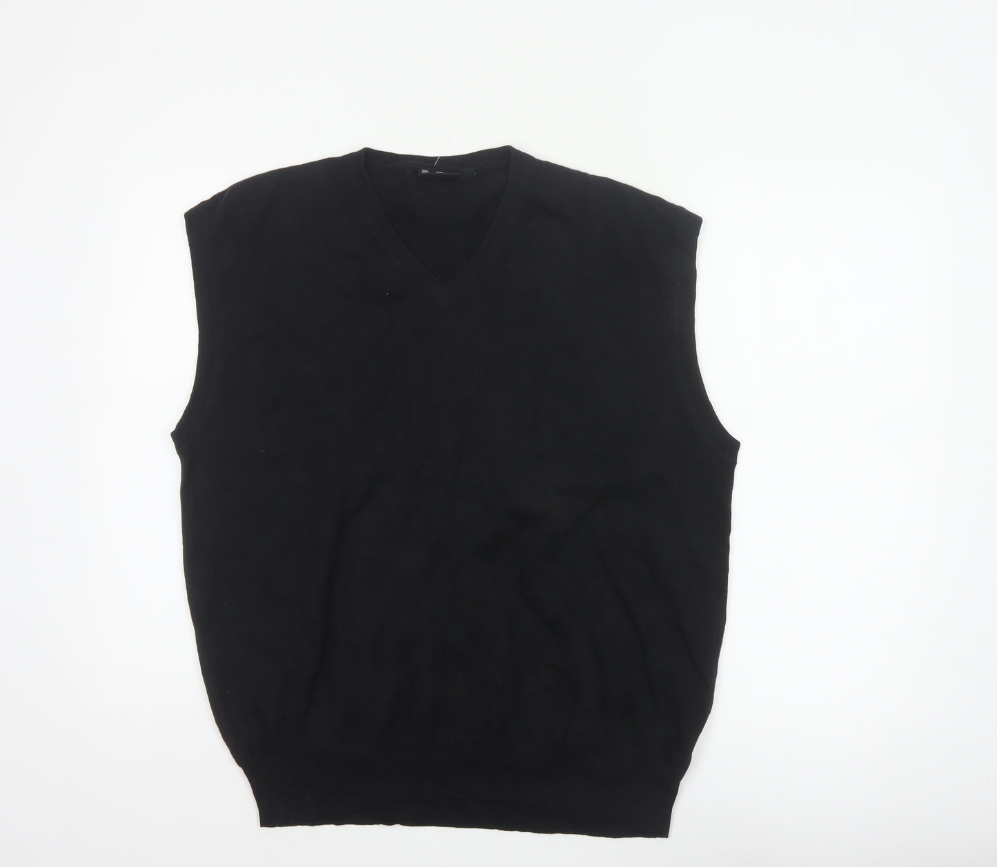Mel Richman Men’s Black L Cotton V-Neck Knit Jumper Vest