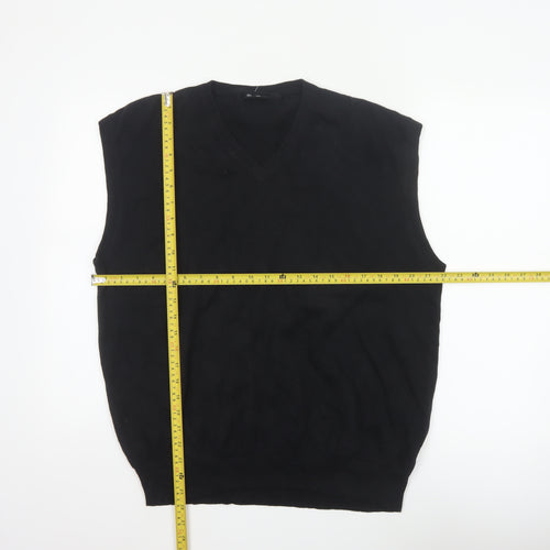 Mel Richman Men’s Black L Cotton V-Neck Knit Jumper Vest