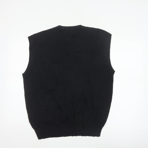 Mel Richman Men’s Black L Cotton V-Neck Knit Jumper Vest