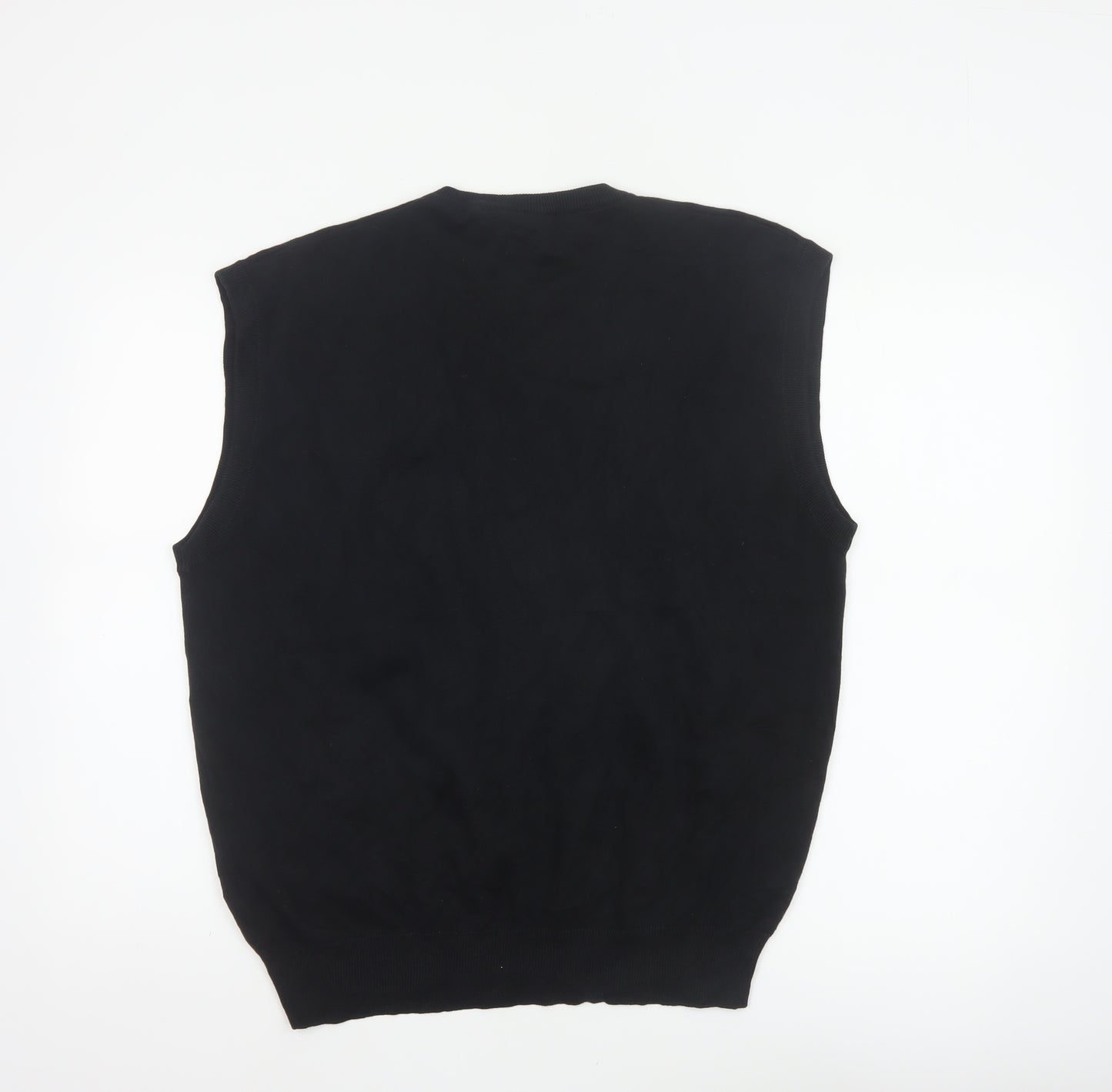Mel Richman Men’s Black L Cotton V-Neck Knit Jumper Vest