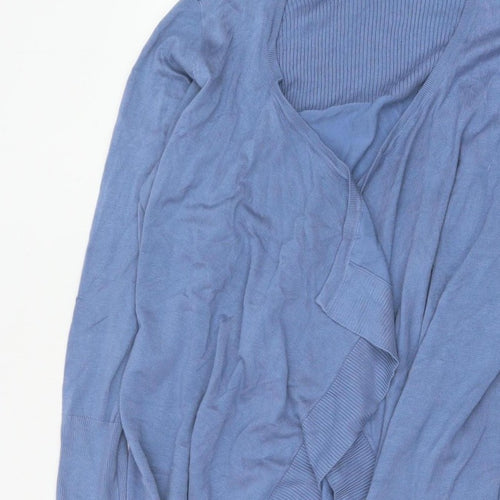 Capsule Women Blue Size 26 Open Waterfall Cardigan Long Sleeve Knit